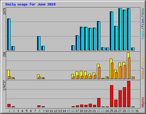 Daily usage for June 2019