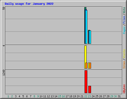 Daily usage for January 2022