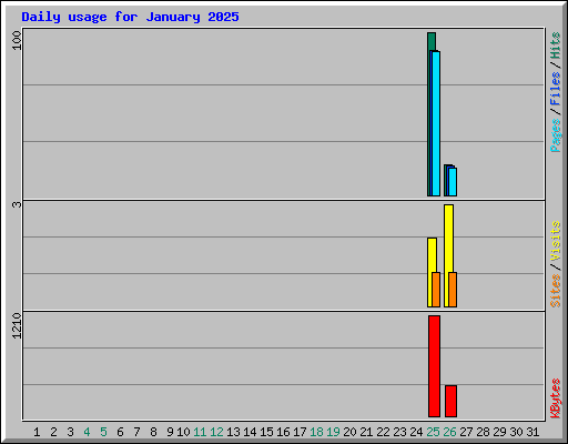 Daily usage for January 2025