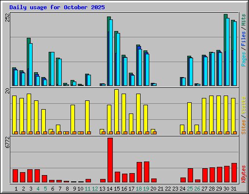 Daily usage for October 2025