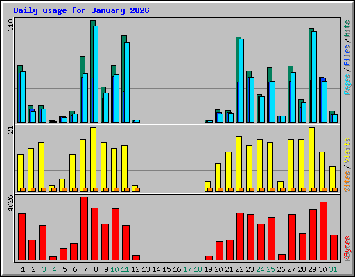 Daily usage for January 2026