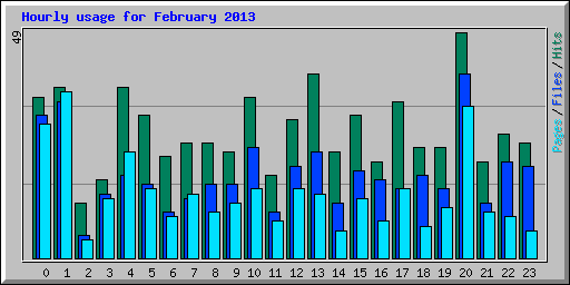 Hourly usage for February 2013