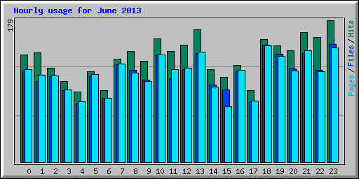 Hourly usage for June 2013