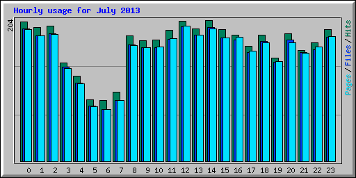 Hourly usage for July 2013