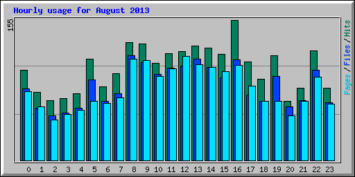 Hourly usage for August 2013