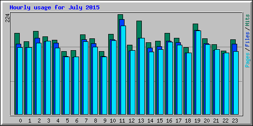 Hourly usage for July 2015