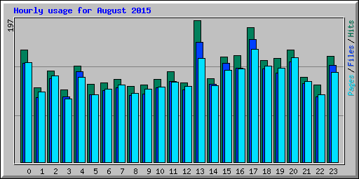 Hourly usage for August 2015