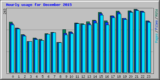 Hourly usage for December 2015