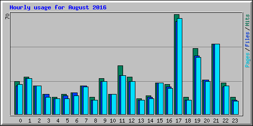 Hourly usage for August 2016