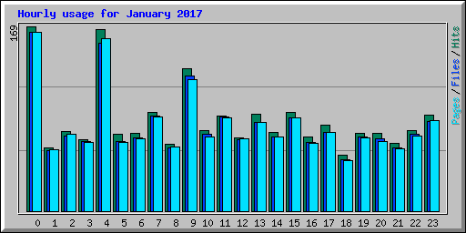 Hourly usage for January 2017