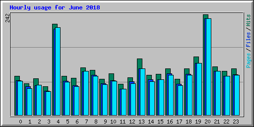 Hourly usage for June 2018