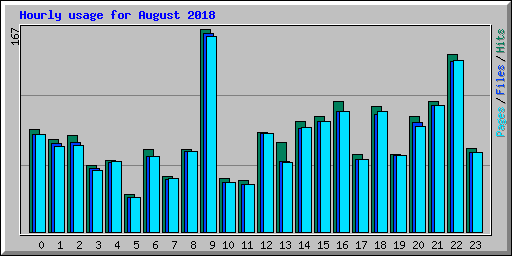 Hourly usage for August 2018