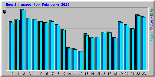 Hourly usage for February 2019