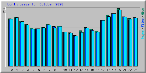 Hourly usage for October 2020