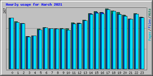 Hourly usage for March 2021