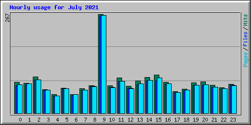 Hourly usage for July 2021