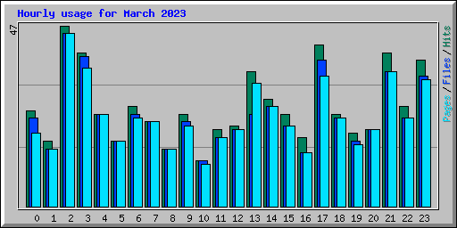 Hourly usage for March 2023