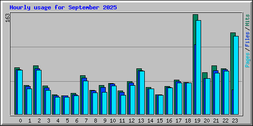Hourly usage for September 2025